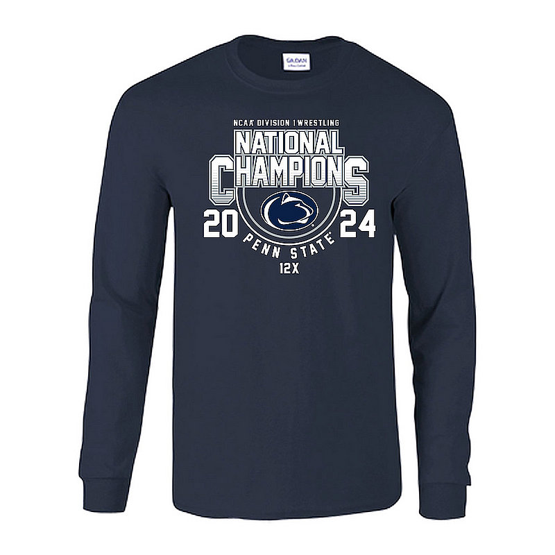 Penn State 2024 NCAA Wrestling National Champions Long Sleeve Navy Nittany Lions (PSU) 