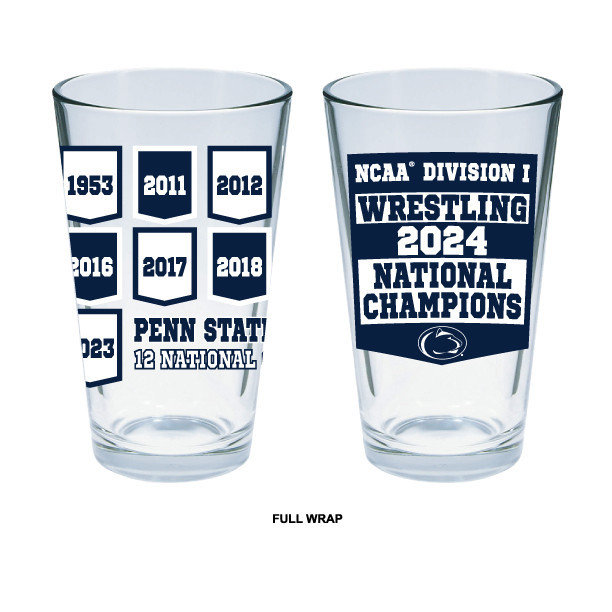 Penn State 2024 NCAA Wrestling National Champions Pint Glass Nittany Lions (PSU) 