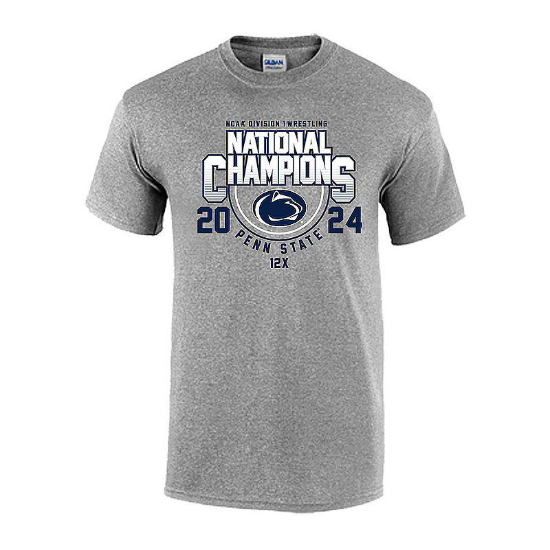 Penn State 2024 NCAA Wrestling National Champions T-Shirt Grey Nittany Lions (PSU) 