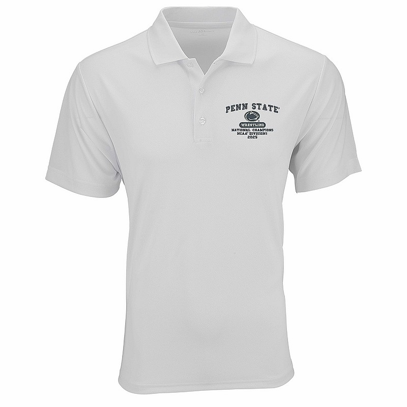 Penn State 2025 Wrestling National Champions White Performance Polo Nittany Lions (PSU) 