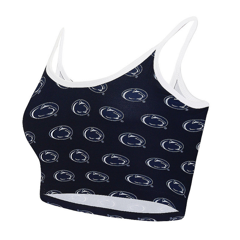 Penn State All Over Lion Head Women's Navy with White Trim Bralette Nittany Lions (PSU) 