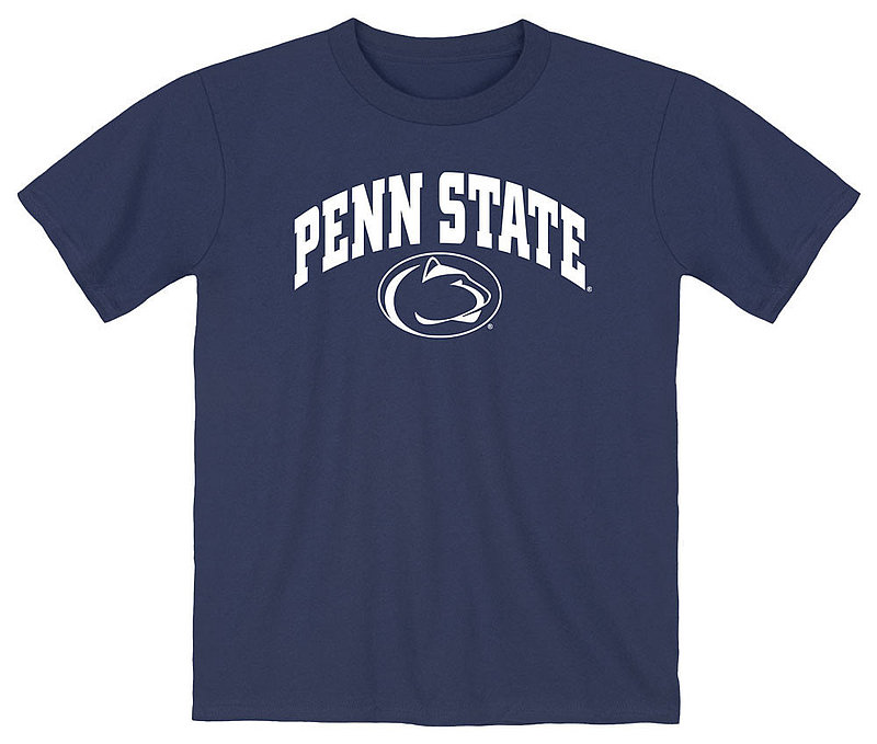 Penn State Arching Over Lion Head Navy Youth Tee