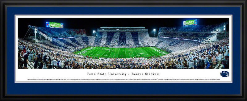 Penn State Beaver Stadium Panorama Stripes Deluxe Framed and Matted Nittany Lions (PSU) PSU5D 