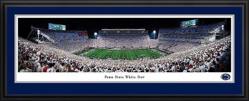 Penn State Beaver Stadium White Out 2021 Panorama Deluxe Framed and Matted Nittany Lions (PSU) 