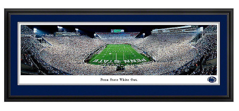 Penn State Beaver Stadium White Out End Zone 2021 Panorama Deluxe Framed and Matted Nittany Lions (PSU) 