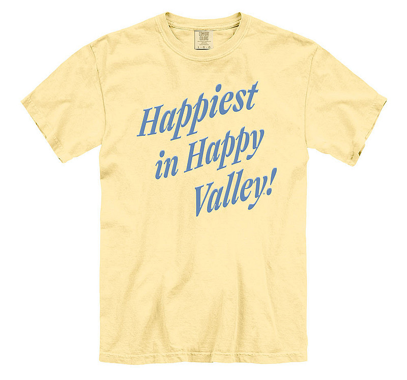 Penn State Comfort Colors Happiest In Happy Valley Puff Ink Comfort Color Tee Butter Yellow Nittany Lions (PSU) (Comfort Colors )