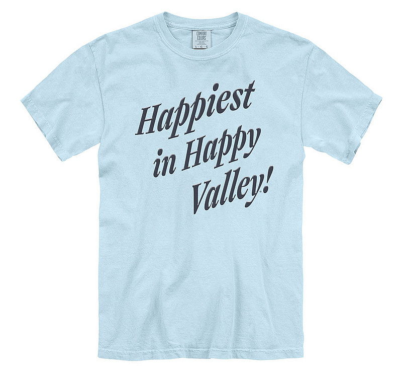 Penn State Comfort Colors Happiest In Happy Valley Puff Ink Comfort Color Tee Chambray Nittany Lions (PSU) (Comfort Colors)