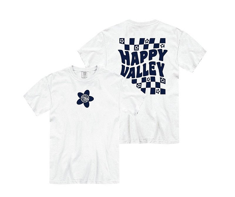 Penn State Comfort Colors Happy Valley Flowered Checker Comfort Color Tee Nittany Lions (PSU) (Comfort Colors)