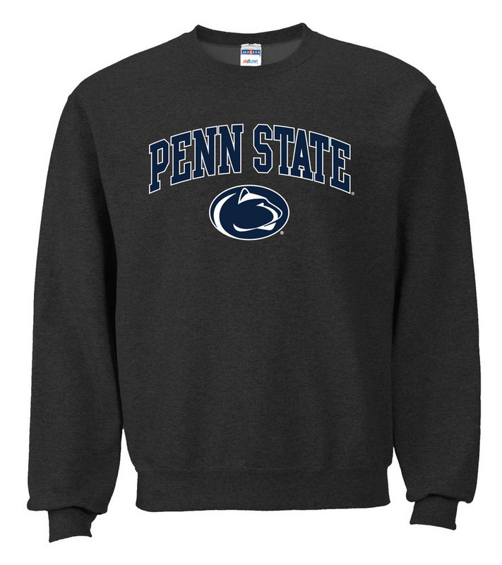 Penn State Crew Neck Sweatshirt Arching Over Lion Charcoal Nittany Lions (PSU) 