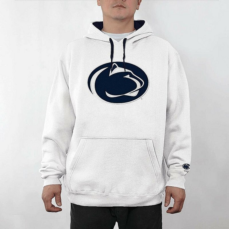 Penn State Embroidered Bold Lion Head White Hooded Sweatshirt Nittany Lions (PSU) 