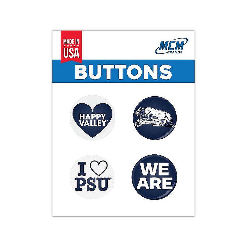 Penn State Game Day 4 Pack Team Button Set Nittany Lions (PSU) 