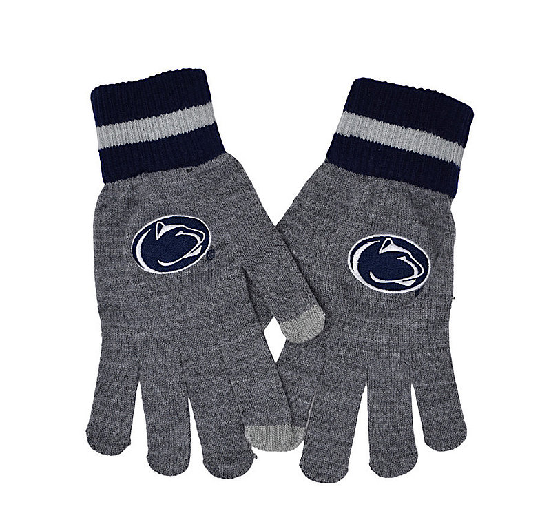 Penn State Gray Knit Texting Tip Gloves
