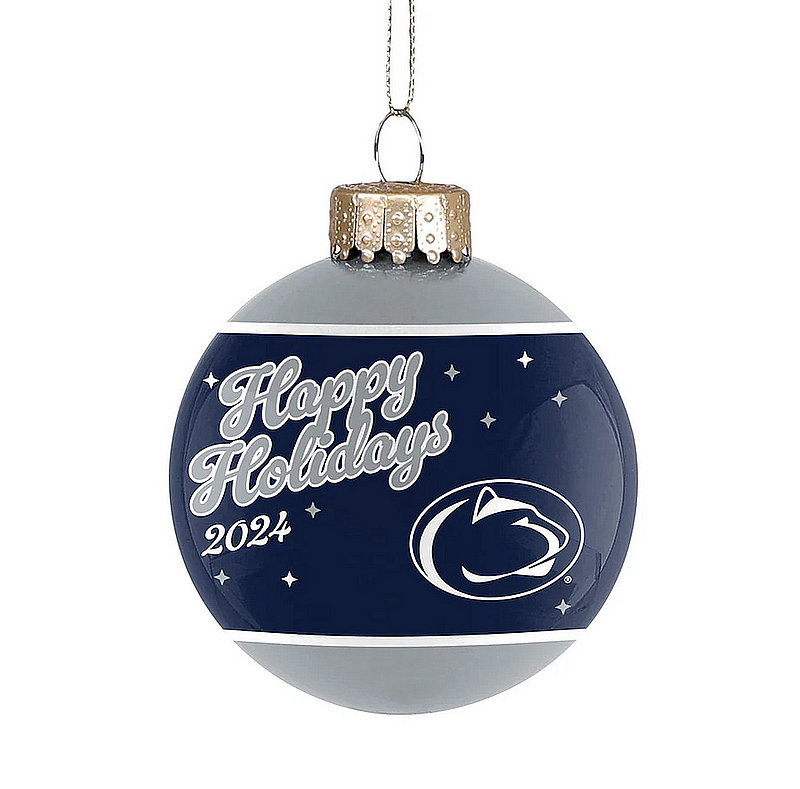 Penn State Happy Holidays 2024 Glass Ball Ornament 