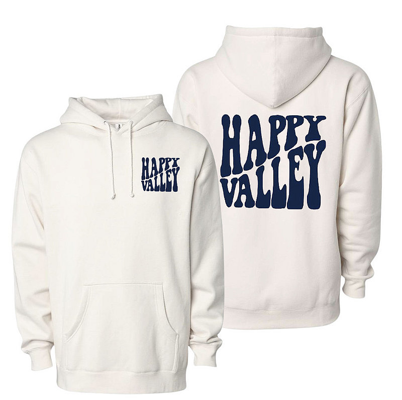 Penn State Happy Valley Retro Wavy Hooded Sweatshirt Ivory Nittany Lions (PSU) 