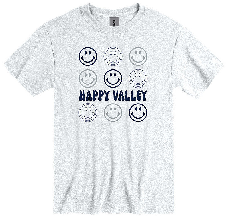Penn State Happy Valley Smiley Face T-Shirt Ash Grey Nittany Lions (PSU) 
