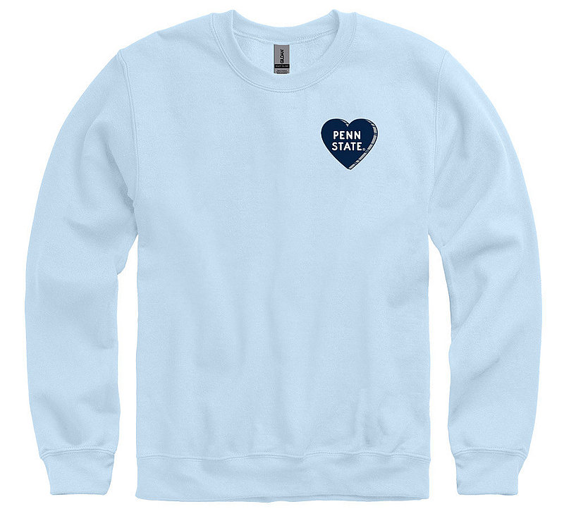 Penn State Heart Embroidered Crewneck Sweatshirt Light Blue  