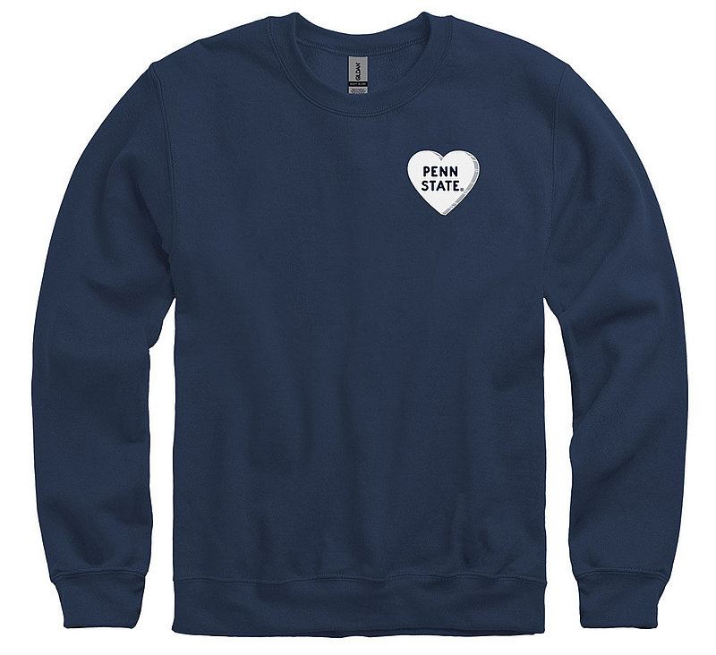 Penn State Heart Embroidered Crewneck Sweatshirt Navy Nittany Lions (PSU) 