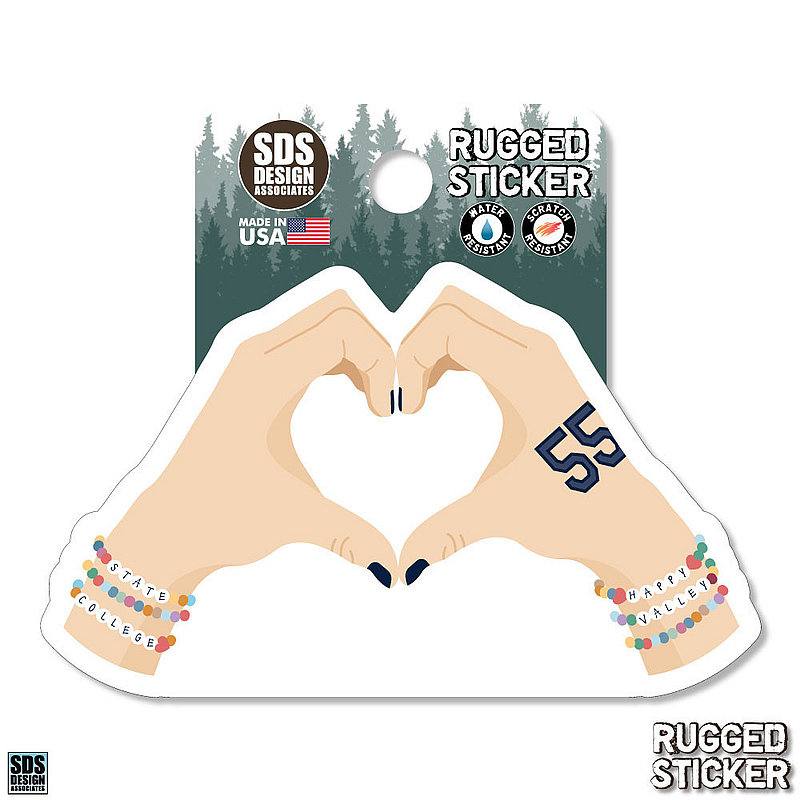 Penn State Heart Hands Rugged Sticker 