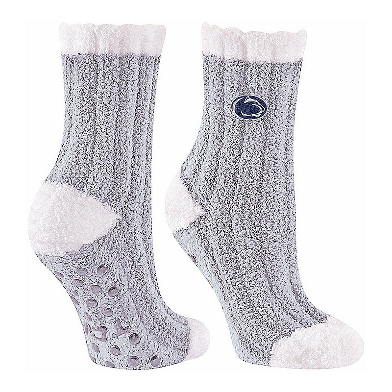 Penn State Heather Grey Gripper Fuzzy Socks 