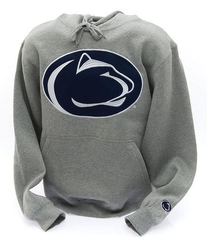 Penn State Hooded Embroidered Sweatshirt Lion Head Gray