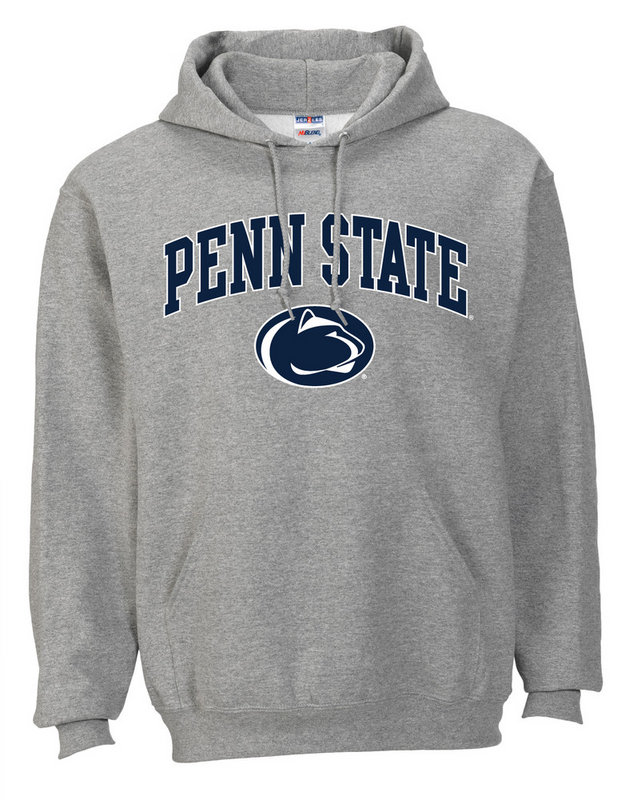 Penn State Hooded Sweatshirt Arching Over Lion Gray