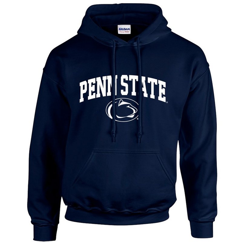 Penn State Hooded Sweatshirt Arching Over Lion Head Navy