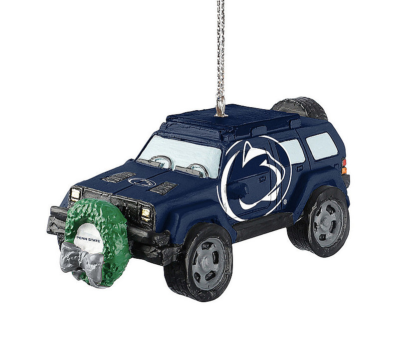Penn State Jeep with Wreath Ornament 