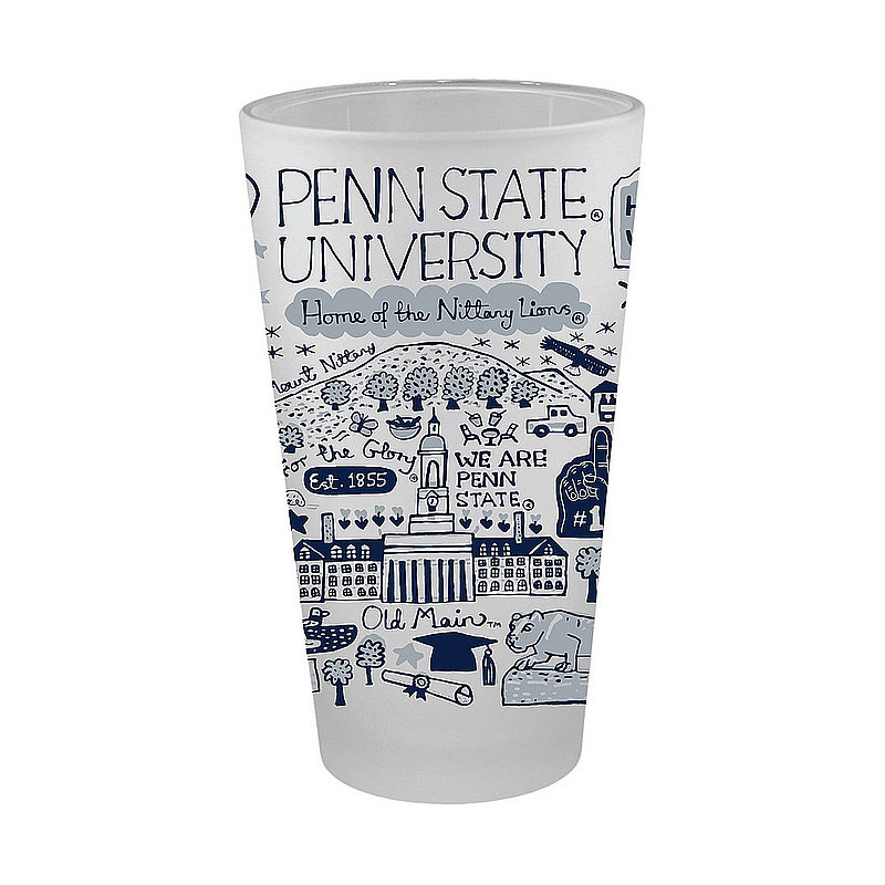 Penn State Julia Gash Frosted Pint Glass Nittany Lions (PSU) 