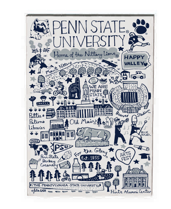 Penn State Julia Gash Wood Magnet Nittany Lions (PSU) 