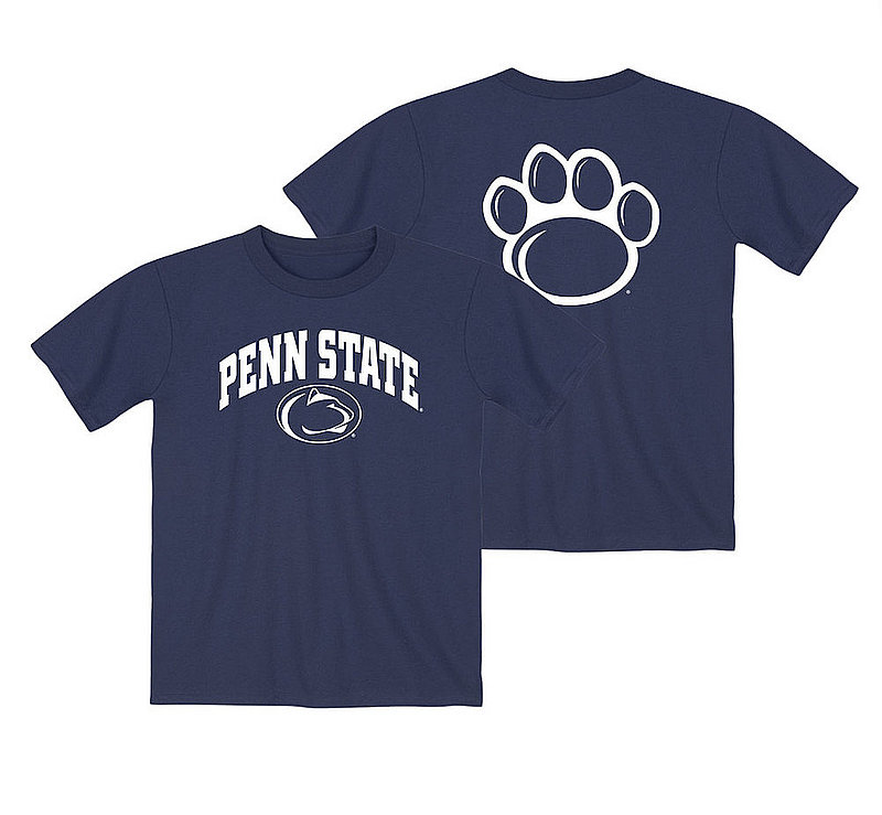 Penn State Kids Arching Over Lion Paw Tee Navy 