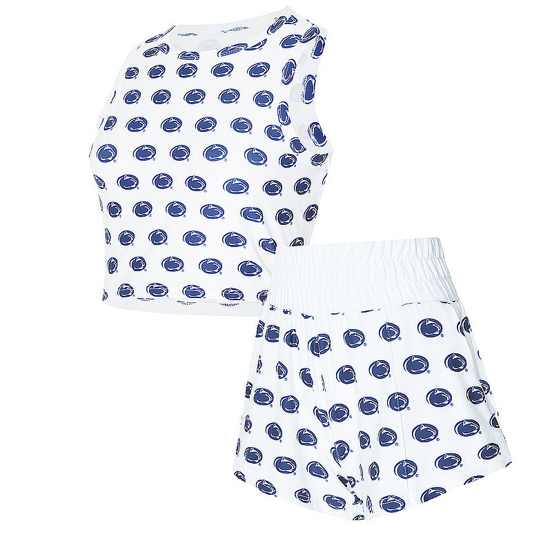 Penn State Ladies White Allover Tank & Short Set