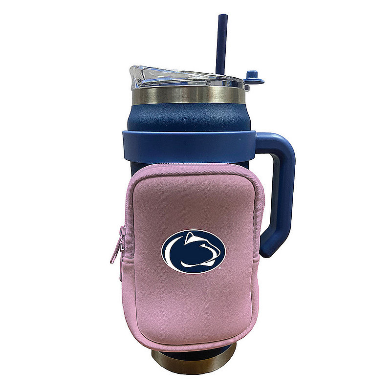 Penn State Neoprene Adjustable Water Bottle Pouch Pink 