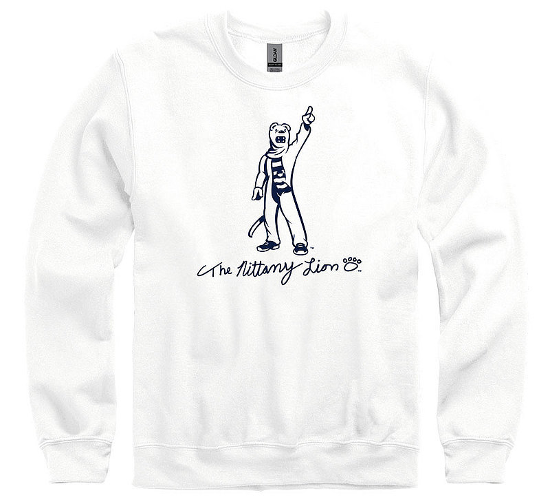 Penn State New Mascot Crewneck Sweatshirt White Nittany Lions (PSU) 