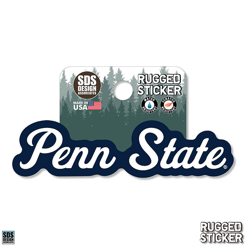 Penn State New School Script Rugged Sticker Navy Nittany Lions (PSU) 