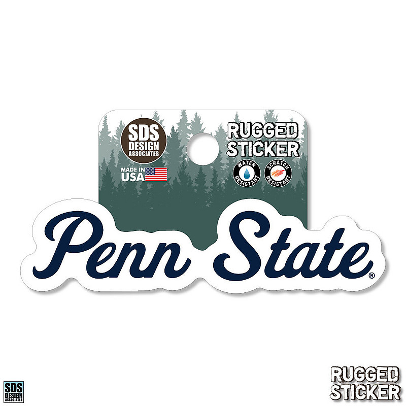 Penn State New School Script Rugged Sticker White Nittany Lions (PSU) 