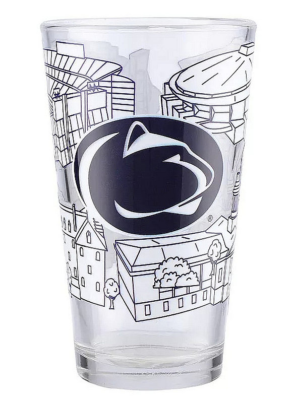 Penn State Nittany Lions 16oz. Campus Line Art Pint Glass Nittany Lions (PSU) 
