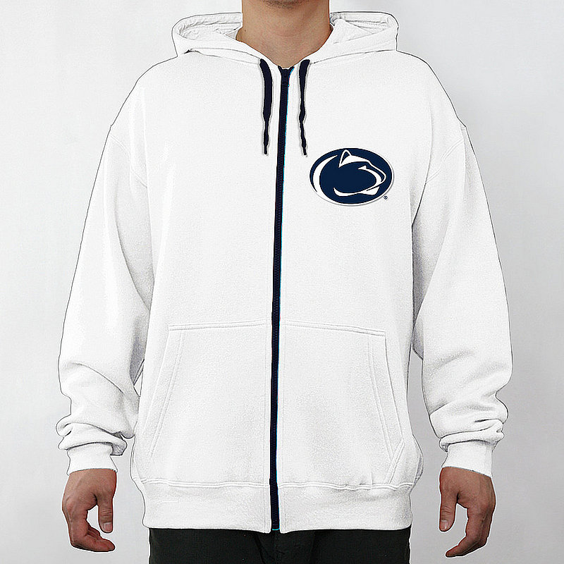 Penn State Nittany Lions Embroidered Peak White Full Zip Hoodie Nittany Lions (PSU) 