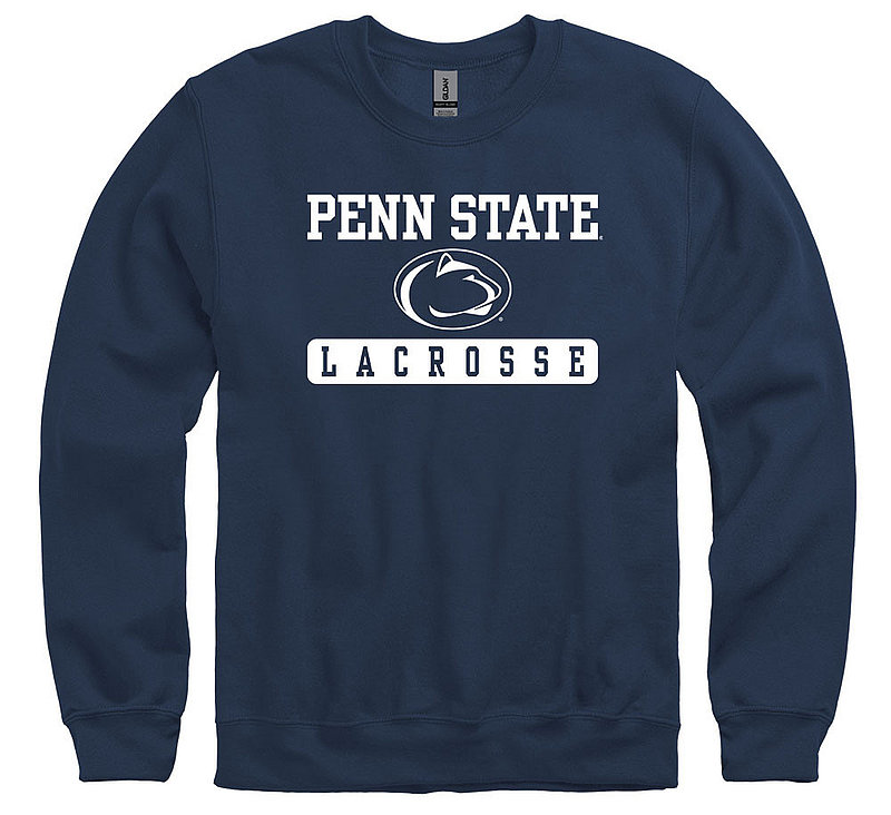 Penn State Nittany Lions Lacrosse Bar Navy Crewneck Sweatshirt 