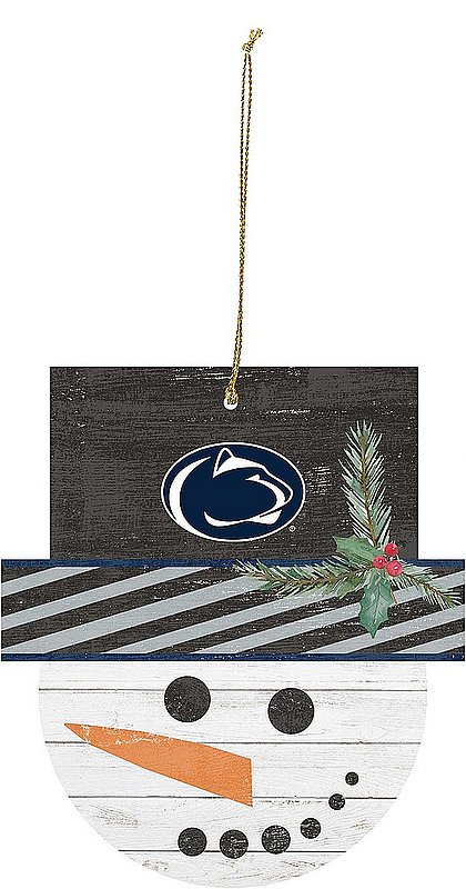 Penn State Nittany Lions Snowman Wood Holiday Ornament 