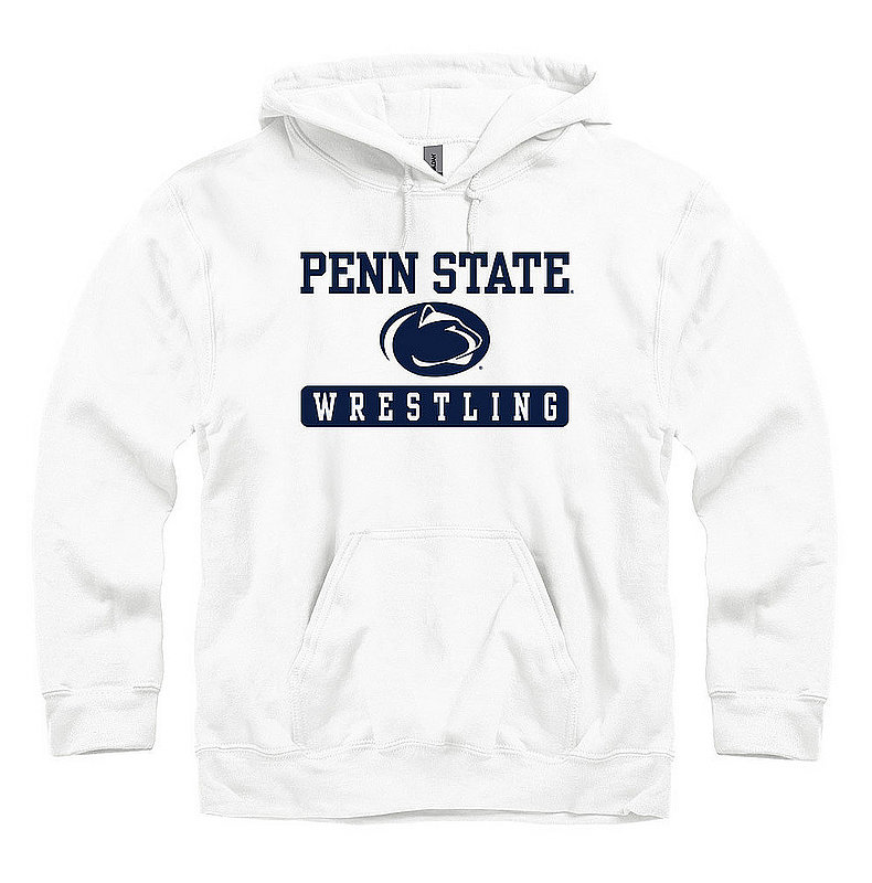 Penn State Nittany Lions Wrestling Bar Hooded Sweatshirt White Nittany Lions (PSU) 