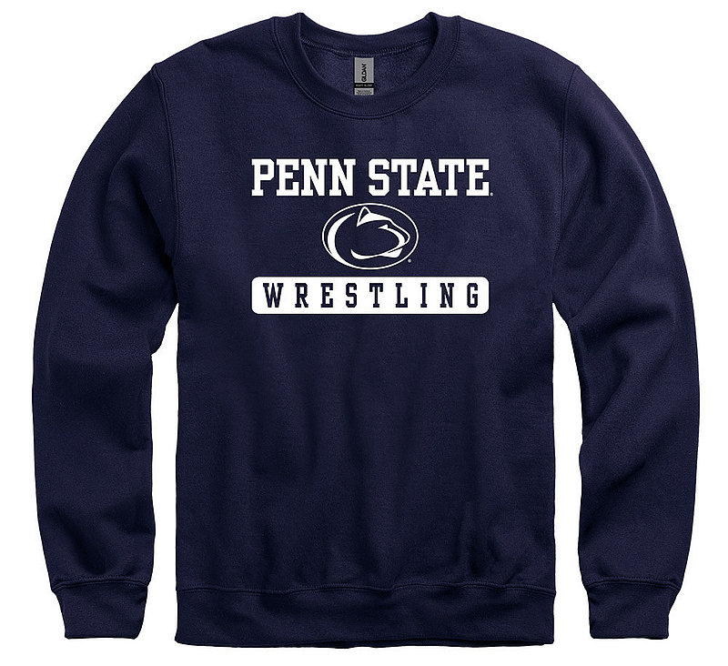 Penn State Nittany Lions Wrestling Bar Navy Crewneck Sweatshirt 