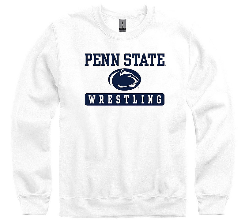Penn State Nittany Lions Wrestling Bar White Crewneck Sweatshirt 