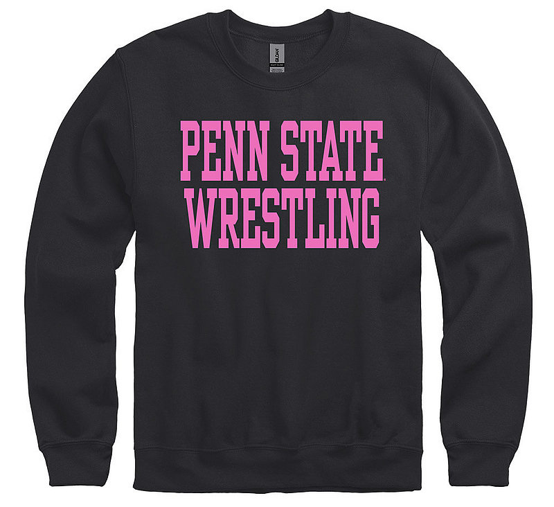 Penn State Nittany Lions Wrestling Throwback Crewneck Sweatshirt Black Nittany Lions (PSU) 