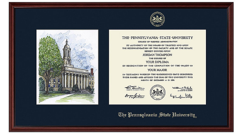 Pennsylvania State University Campus Scene Diploma Frame