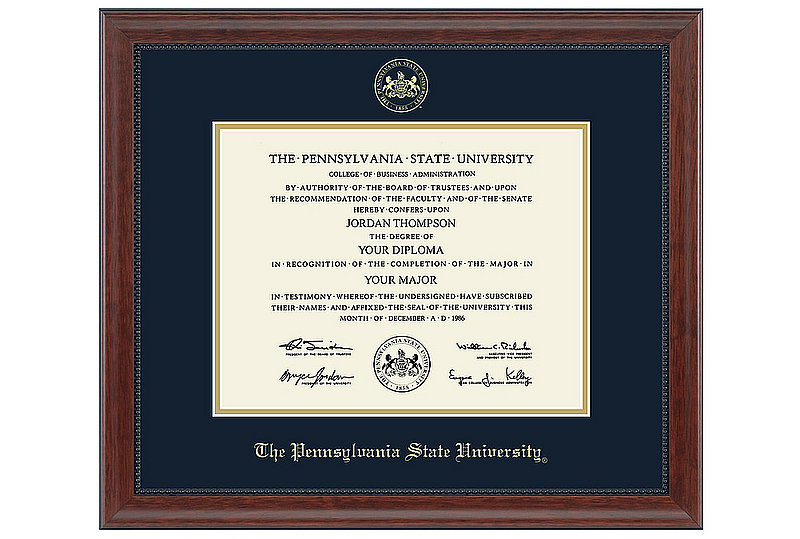Pennsylvania State University Gold Embossed Seal Cherry Diploma Frame