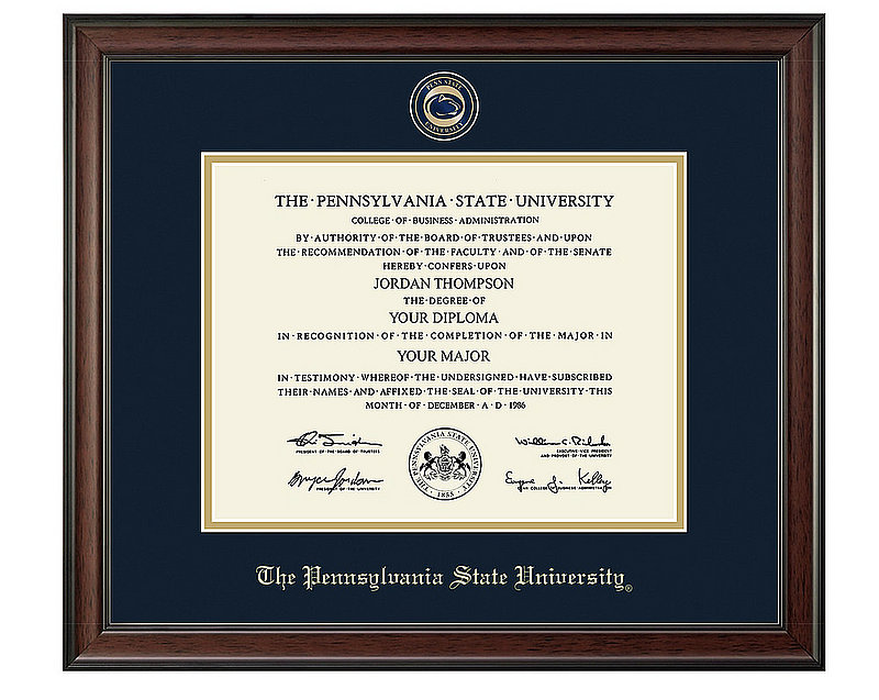 Penn State Pennsylvania State University Masterpiece Medallion Deep Mahogany Diploma Frame Nittany Lions (PSU) 