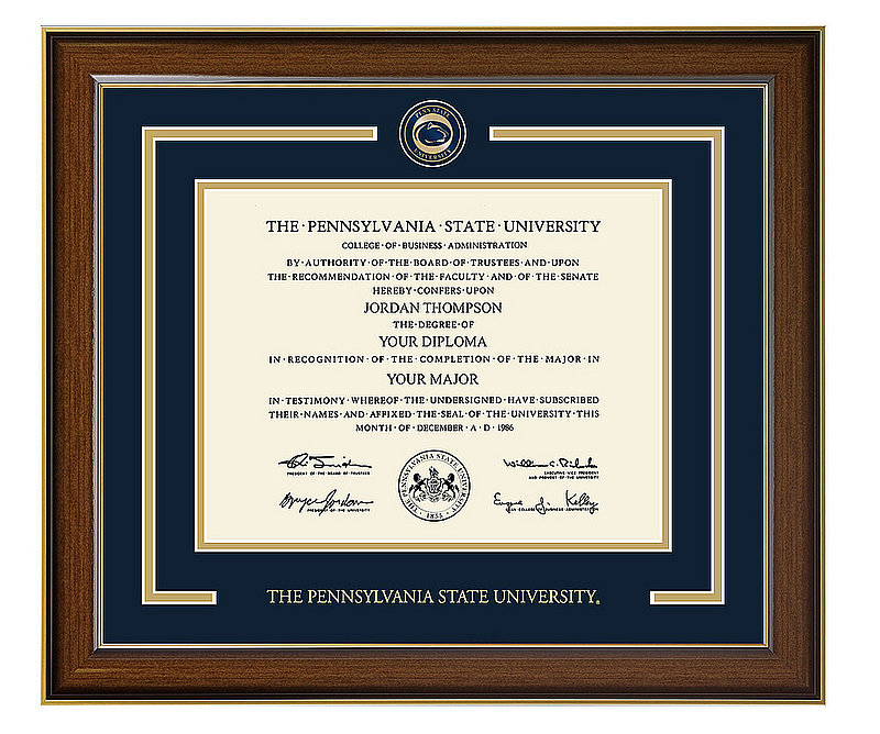 Pennsylvania State University Showcase Edition Diploma Frame