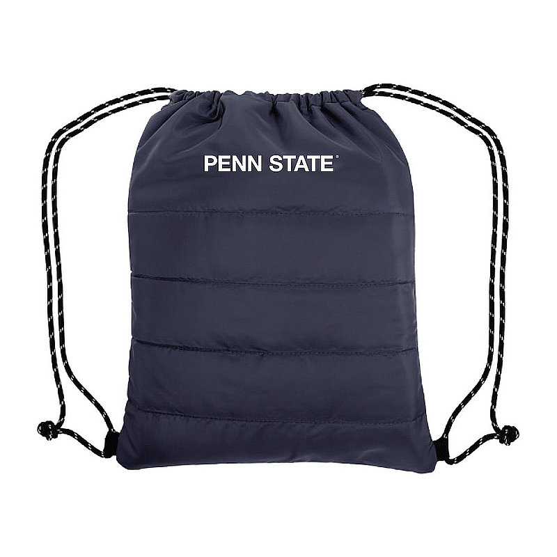 Penn State Quilted Puffy Drawstring Bag Navy 