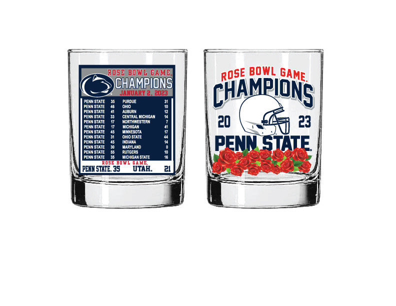 Penn State Rose Bowl Champs 2023 Collectors 14oz Rocks Glass Nittany Lions (PSU) 