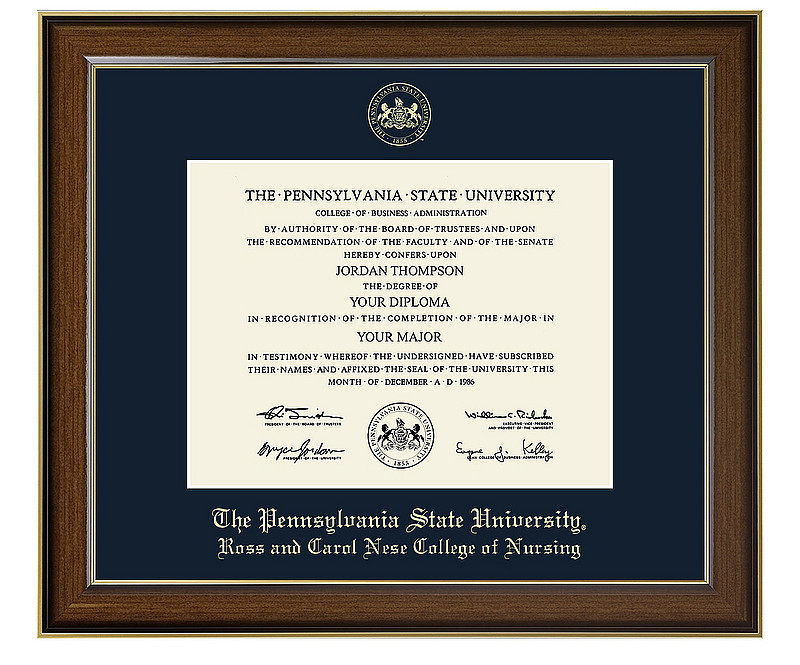 Penn State Ross and Carol Nese College of Nursing Gold Embossed Diploma Frame Nittany Lions (PSU) 